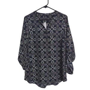 The Limited Paisley Print‎ Tunic Blouse Small Bohemian Business Casual Office